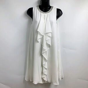 bcbgmaxazria‎ Women's Lilleth Bejeweled Ruffled Sleeveless Flowy Dress Size XS